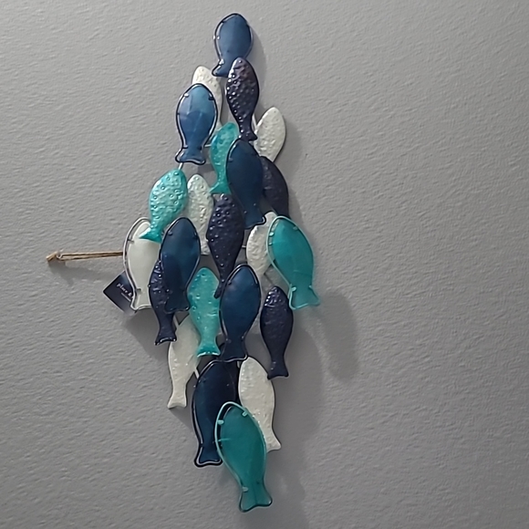 School of Fish Metal and Wood Wall decor main image 0